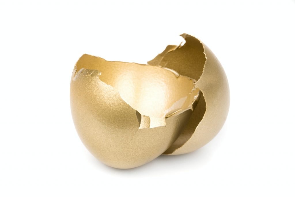 Broken golden egg
