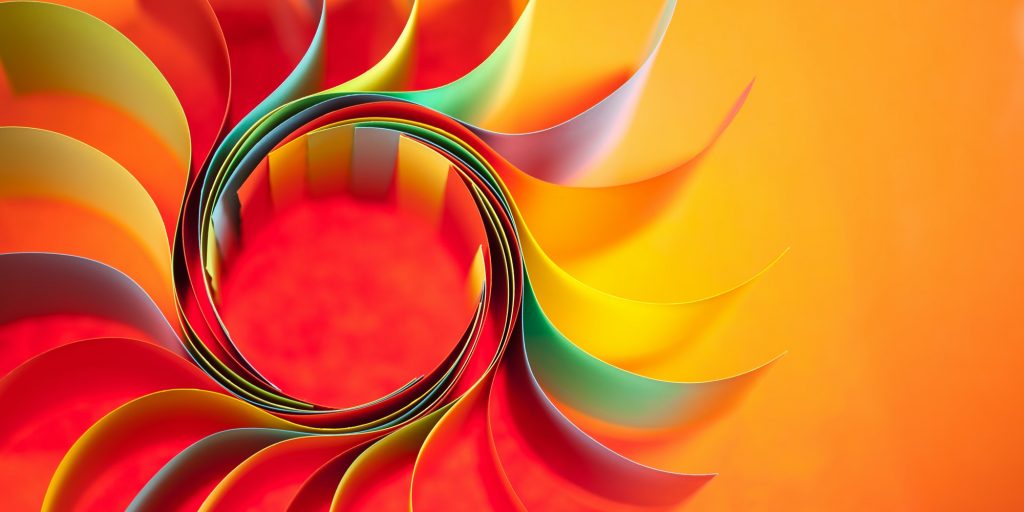 colored paper structure shaped as the sun